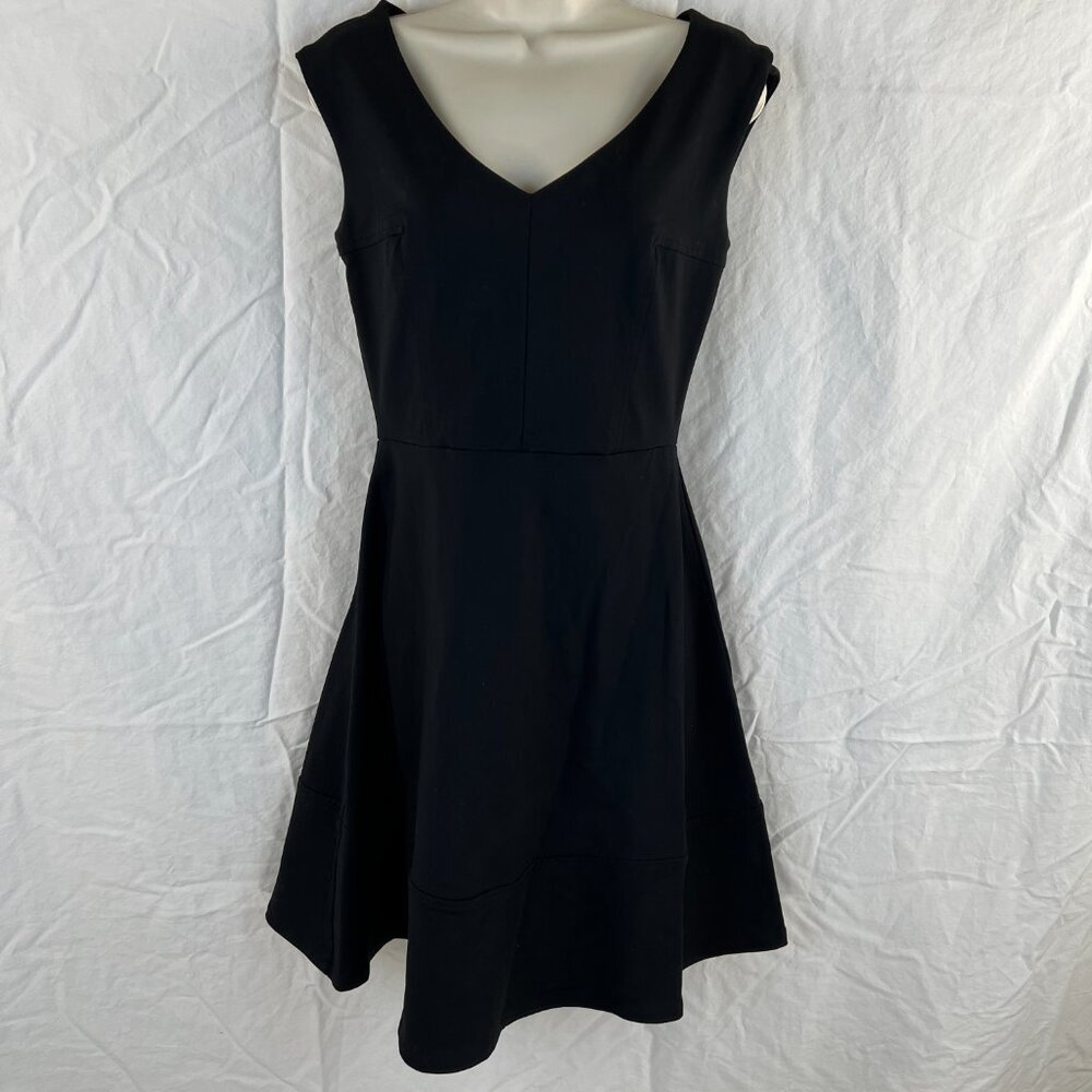 Cynthia Rowley Black Classic A-Line Sleeveless V-Neck Dress Womens Size 6 - Picture 2 of 12